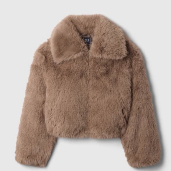 Gap Cropped Faux Fur Jacket - Picture 3 of 7